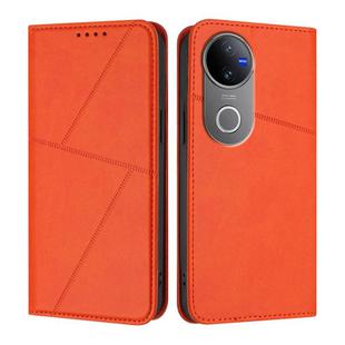 For vivo V50 Strong Magnetic Frosted Flip Leather Phone Case(Orange)