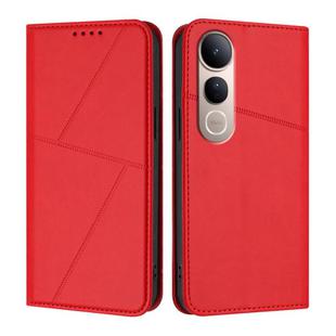 For vivo V50 Lite 4G / 5G Strong Magnetic Frosted Flip Leather Phone Case(Red)