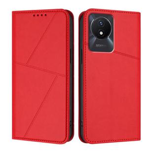 For vivo Y02 / Y02A / Y02t / Y11 2023 Strong Magnetic Frosted Flip Leather Phone Case(Red)