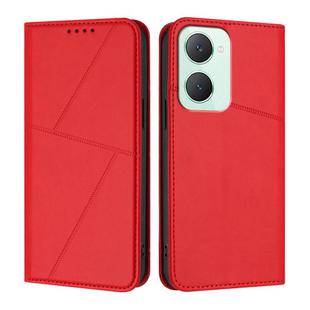 For vivo Y03 Global Strong Magnetic Frosted Flip Leather Phone Case(Red)