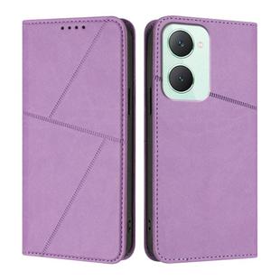For vivo Y03 Global Strong Magnetic Frosted Flip Leather Phone Case(Light Purple)