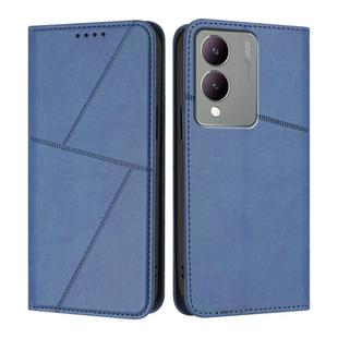 For vivo Y17s 4G Global / Y28 5G India Strong Magnetic Frosted Flip Leather Phone Case(Royal Blue)