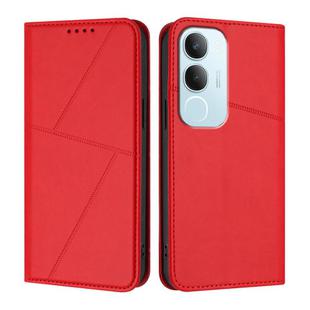 For vivo Y19s 4G Global Strong Magnetic Frosted Flip Leather Phone Case(Red)