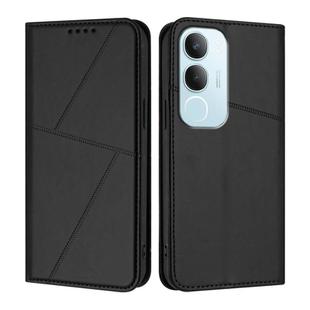For vivo Y19s 4G Global Strong Magnetic Frosted Flip Leather Phone Case(Black)