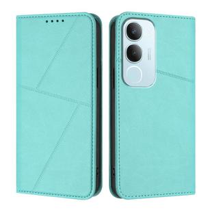 For vivo Y19s 4G Global Strong Magnetic Frosted Flip Leather Phone Case(Light Blue)