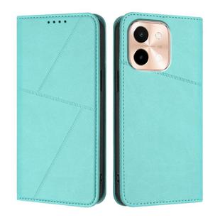 For vivo Y28 4G Strong Magnetic Frosted Flip Leather Phone Case(Light Blue)