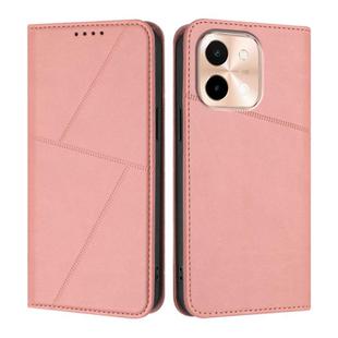 For vivo Y28 4G Strong Magnetic Frosted Flip Leather Phone Case(Pink)
