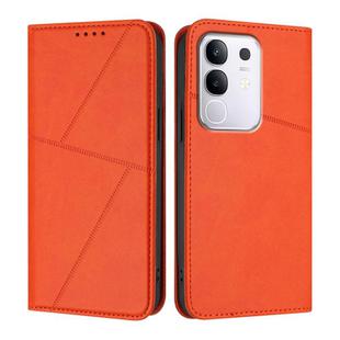 For vivo Y29 4G Strong Magnetic Frosted Flip Leather Phone Case(Orange)