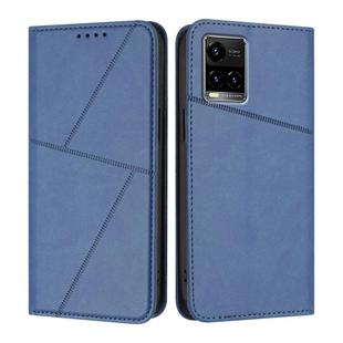 For vivo Y33t Strong Magnetic Frosted Flip Leather Phone Case(Royal Blue)
