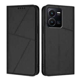 For vivo Y35 4G / Y77 / Y77e Strong Magnetic Frosted Flip Leather Phone Case(Black)