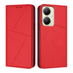 For vivo Y35m+ / Y35+ / Y27 4G 2023 Strong Magnetic Frosted Flip Leather Phone Case(Red)
