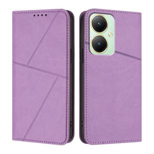 For vivo Y35m+ / Y35+ / Y27 4G 2023 Strong Magnetic Frosted Flip Leather Phone Case(Light Purple)