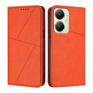 For vivo Y35m+ / Y35+ / Y27 4G 2023 Strong Magnetic Frosted Flip Leather Phone Case(Orange)
