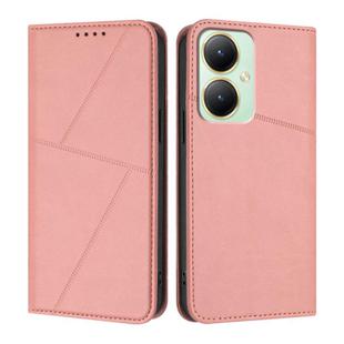 For vivo Y35m+ / Y35+ / Y27 4G 2023 Strong Magnetic Frosted Flip Leather Phone Case(Pink)