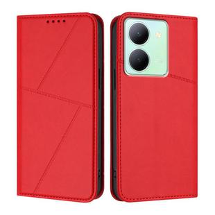 For vivo Y36 4G / 5G Global / Y36 4G India Strong Magnetic Frosted Flip Leather Phone Case(Red)