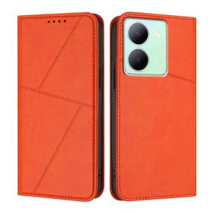For vivo Y36 4G / 5G Global / Y36 4G India Strong Magnetic Frosted Flip Leather Phone Case(Orange)
