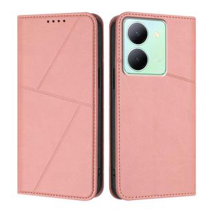 For vivo Y36 4G / 5G Global / Y36 4G India Strong Magnetic Frosted Flip Leather Phone Case(Pink)