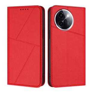 For vivo Y38 / vivo T3x Global Strong Magnetic Frosted Flip Leather Phone Case(Red)