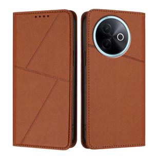 For vivo Y39 5G / vivo Y300i Strong Magnetic Frosted Flip Leather Phone Case(Coffee Color)