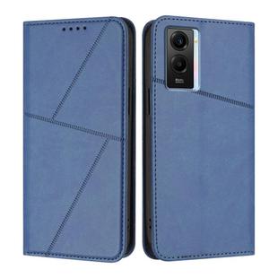 For vivo Y55 5G / Y55s 2023 / Y75 5G Strong Magnetic Frosted Flip Leather Phone Case(Royal Blue)