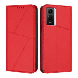 For vivo Y55 5G / Y55s 2023 / Y75 5G Strong Magnetic Frosted Flip Leather Phone Case(Red)