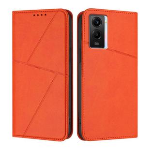 For vivo Y55 5G / Y55s 2023 / Y75 5G Strong Magnetic Frosted Flip Leather Phone Case(Orange)