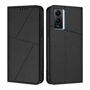 For vivo Y55 5G / Y55s 2023 / Y75 5G Strong Magnetic Frosted Flip Leather Phone Case(Black)