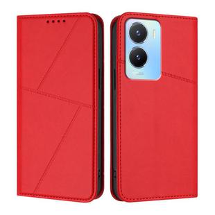 For vivo Y56 / Y16 / Y02s Strong Magnetic Frosted Flip Leather Phone Case(Red)
