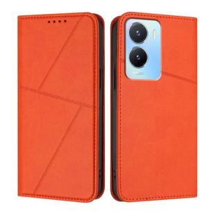 For vivo Y56 / Y16 / Y02s Strong Magnetic Frosted Flip Leather Phone Case(Orange)