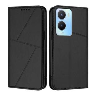 For vivo Y56 / Y16 / Y02s Strong Magnetic Frosted Flip Leather Phone Case(Black)