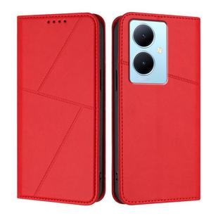 For vivo Y78 / Y78+ / V29 Lite Strong Magnetic Frosted Flip Leather Phone Case(Red)