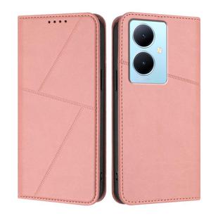 For vivo Y78 / Y78+ / V29 Lite Strong Magnetic Frosted Flip Leather Phone Case(Pink)