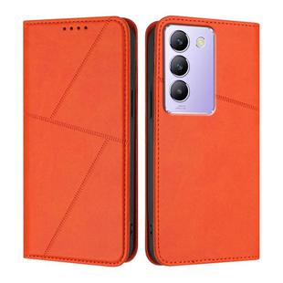For vivo Y100 4G / 5G / Y100 IDN / V30 Lite 4G Strong Magnetic Frosted Flip Leather Phone Case(Orange)