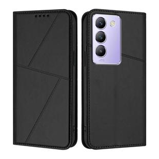 For vivo Y100 4G / 5G / Y100 IDN / V30 Lite 4G Strong Magnetic Frosted Flip Leather Phone Case(Black)