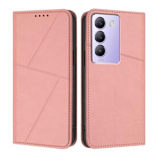 For vivo Y100 4G / 5G / Y100 IDN / V30 Lite 4G Strong Magnetic Frosted Flip Leather Phone Case(Pink)