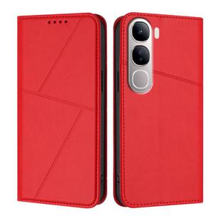 For vivo Y300 Global / V40 Lite 5G IDN Strong Magnetic Frosted Flip Leather Phone Case(Red)