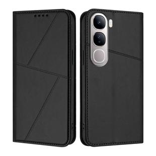 For vivo Y300 Global / V40 Lite 5G IDN Strong Magnetic Frosted Flip Leather Phone Case(Black)