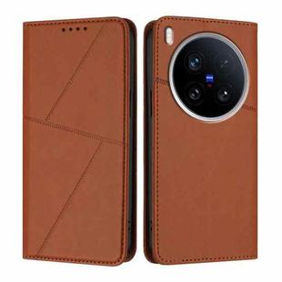 For vivo X200 Ultra Strong Magnetic Frosted Flip Leather Phone Case(Coffee Color)