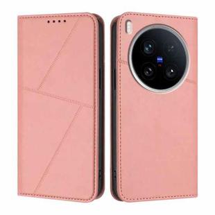 For vivo X200 Ultra Strong Magnetic Frosted Flip Leather Phone Case(Pink)