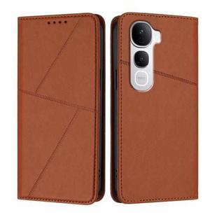 For vivo Y400 Pro 5G Strong Magnetic Frosted Flip Leather Phone Case(Coffee Color)