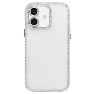 For iPhone 16 Plus Dual-Sided Rhinestone Design Matte Full Coverage Phone Case(White)