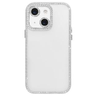 For iPhone 13 / 14 Dual-Sided Rhinestone Design Matte Full Coverage Phone Case(White)