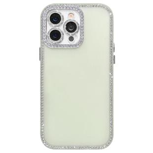 For iPhone 13 Pro Max Dual-Sided Rhinestone Design Matte Full Coverage Phone Case(Green)
