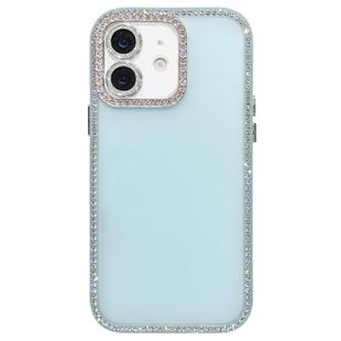 For iPhone 11 Dual-Sided Rhinestone Design Matte Full Coverage Phone Case(Blue)