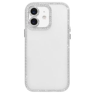 For iPhone 11 Dual-Sided Rhinestone Design Matte Full Coverage Phone Case(White)