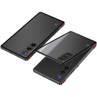 For ZTE nubia Red Magic 10 Air Snap Buckle Metal Frame Frosted Phone Case(Black)