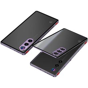 For ZTE nubia Red Magic 10 Air Snap Buckle Metal Frame Frosted Phone Case(Dark Purple)