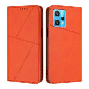 For Realme 9 Pro+ Strong Magnetic Frosted Flip Leather Phone Case(Orange)