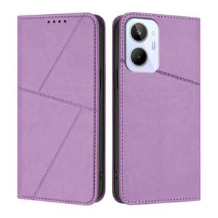 For Realme 10 4G Strong Magnetic Frosted Flip Leather Phone Case(Light Purple)