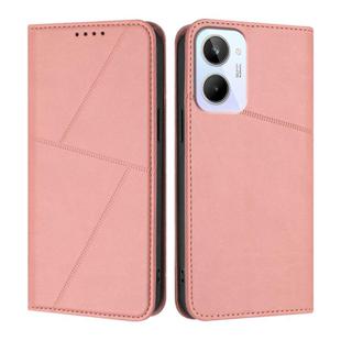 For Realme 10 4G Strong Magnetic Frosted Flip Leather Phone Case(Pink)